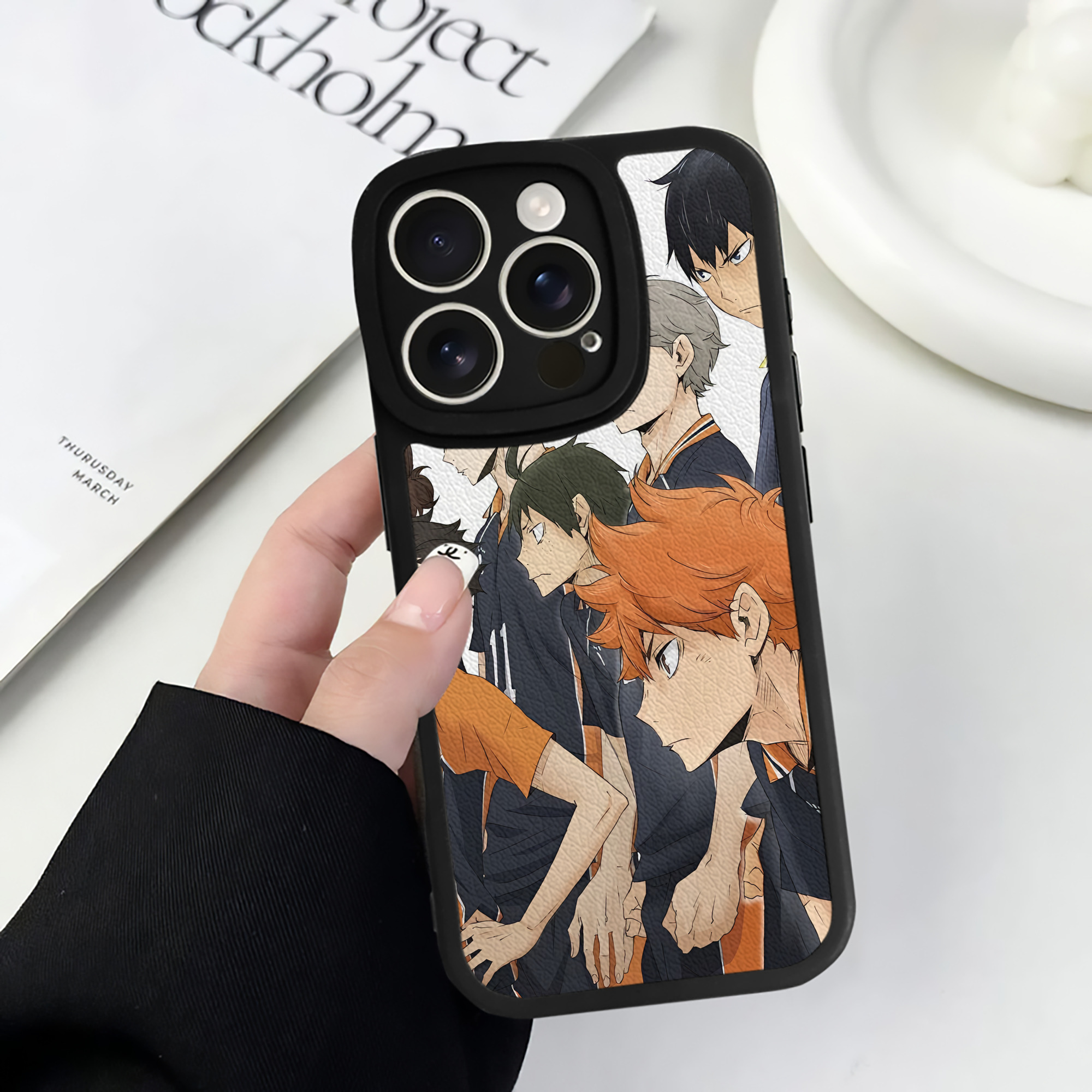 （画像用） ハイキュー!! Haikyu!! 【iPhone 16シリーズ対応】シリコンスマホケース（レザー調） 材質：シリコン